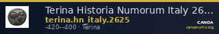Terina Historia Numorum Italy 2625 — CANOA