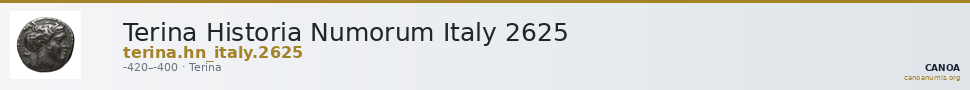 Terina Historia Numorum Italy 2625 — CANOA