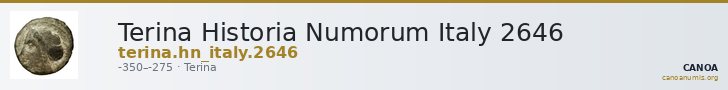 Terina Historia Numorum Italy 2646 — CANOA