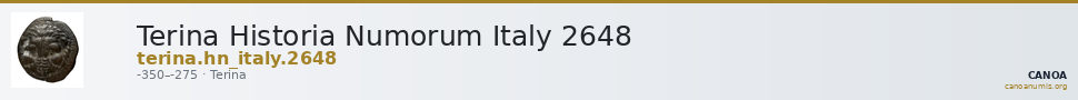 Terina Historia Numorum Italy 2648 — CANOA