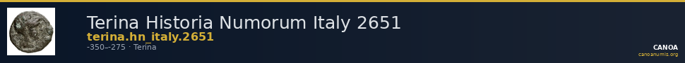 Terina Historia Numorum Italy 2651 — CANOA