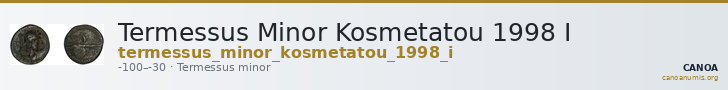 Termessus Minor Kosmetatou 1998 I — CANOA