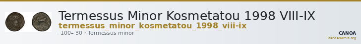 Termessus Minor Kosmetatou 1998 VIII-IX — CANOA
