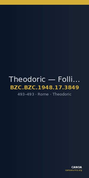 Theodoric — Follis (Rome, 493) — CANOA
