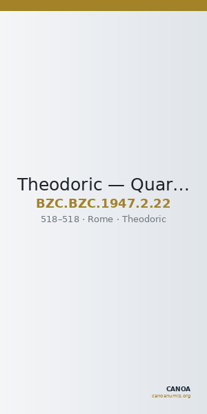 Theodoric — Quarter siliqua (Rome, 518) — CANOA
