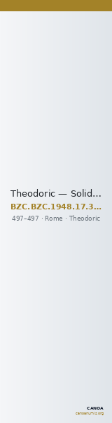 Theodoric — Solidus (Rome, 497) — CANOA
