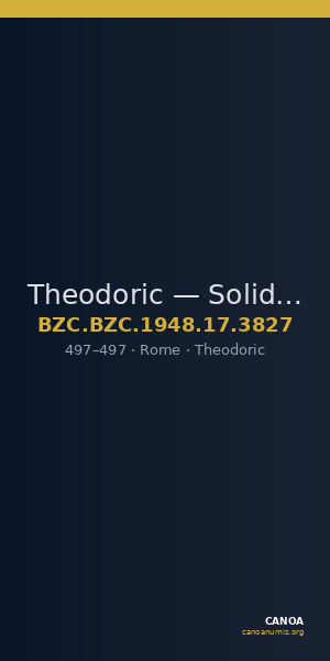 Theodoric — Solidus (Rome, 497) — CANOA