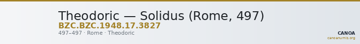 Theodoric — Solidus (Rome, 497) — CANOA