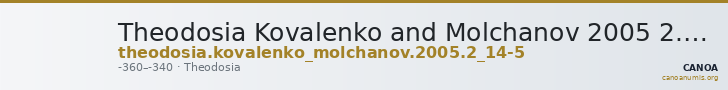 Theodosia Kovalenko and Molchanov 2005 2.14-5 — CANOA