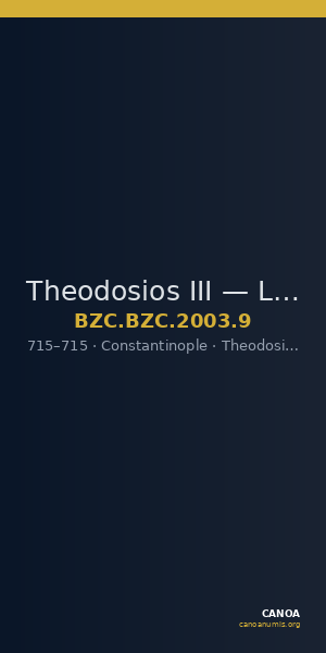 Theodosios III — Light Miliarense (Constantinople, 715) — CANOA
