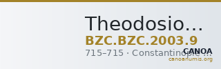 Theodosios III — Light Miliarense (Constantinople, 715) — CANOA