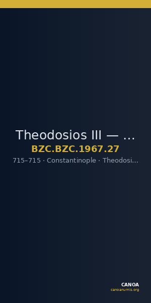 Theodosios III — Solidus (Constantinople, 715) — CANOA