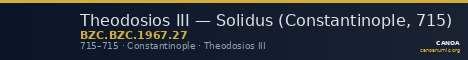 Theodosios III — Solidus (Constantinople, 715) — CANOA