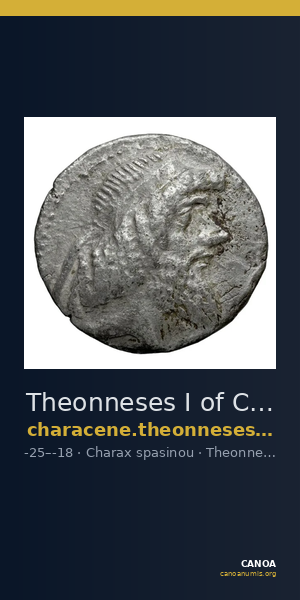 Theonneses I of Characene Charax Spasinou BMC Characene pl. 54, 4 — CANOA