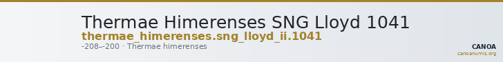 Thermae Himerenses SNG Lloyd 1041 — CANOA