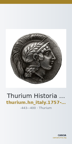 Thurium Historia Numorum Italy 1757-1769 — CANOA