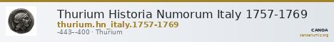 Thurium Historia Numorum Italy 1757-1769 — CANOA