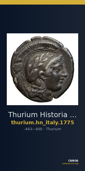 Thurium Historia Numorum Italy 1775 — CANOA
