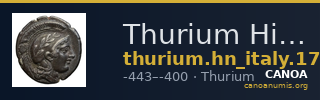Thurium Historia Numorum Italy 1775 — CANOA