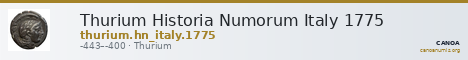 Thurium Historia Numorum Italy 1775 — CANOA