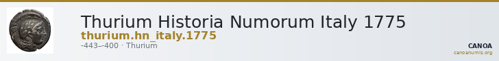Thurium Historia Numorum Italy 1775 — CANOA