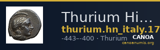 Thurium Historia Numorum Italy 1777 — CANOA