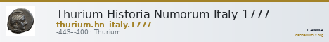 Thurium Historia Numorum Italy 1777 — CANOA