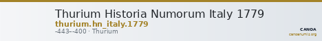 Thurium Historia Numorum Italy 1779 — CANOA