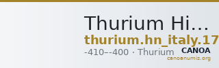 Thurium Historia Numorum Italy 1782 — CANOA