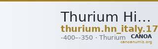 Thurium Historia Numorum Italy 1797 — CANOA