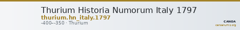 Thurium Historia Numorum Italy 1797 — CANOA