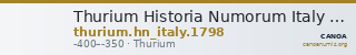 Thurium Historia Numorum Italy 1798 — CANOA