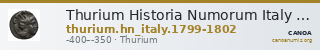 Thurium Historia Numorum Italy 1799-1802 — CANOA