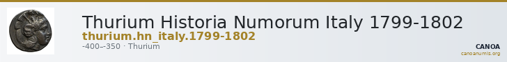 Thurium Historia Numorum Italy 1799-1802 — CANOA