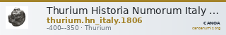 Thurium Historia Numorum Italy 1806 — CANOA