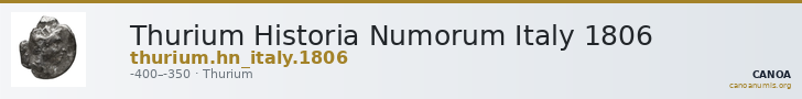 Thurium Historia Numorum Italy 1806 — CANOA