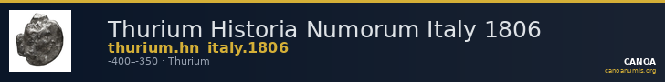 Thurium Historia Numorum Italy 1806 — CANOA