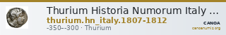 Thurium Historia Numorum Italy 1807-1812 — CANOA