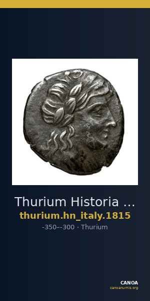 Thurium Historia Numorum Italy 1815 — CANOA
