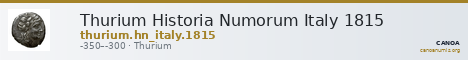 Thurium Historia Numorum Italy 1815 — CANOA