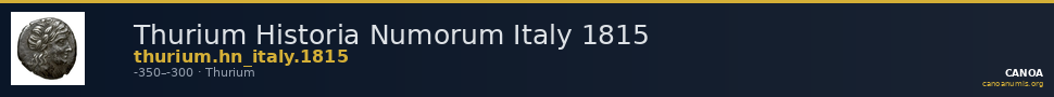 Thurium Historia Numorum Italy 1815 — CANOA