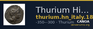 Thurium Historia Numorum Italy 1820 — CANOA