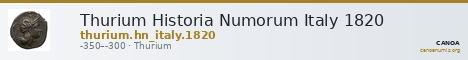 Thurium Historia Numorum Italy 1820 — CANOA