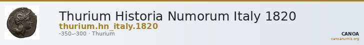 Thurium Historia Numorum Italy 1820 — CANOA