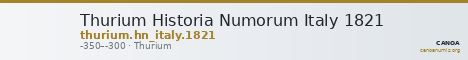 Thurium Historia Numorum Italy 1821 — CANOA