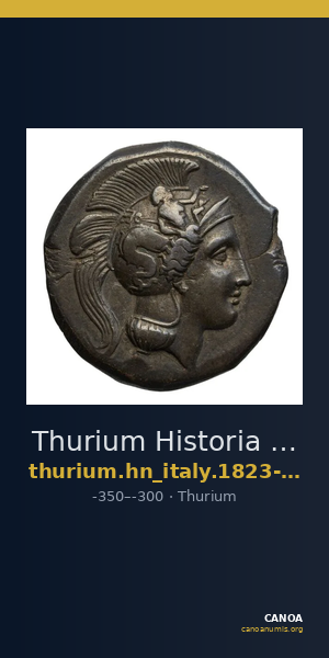 Thurium Historia Numorum Italy 1823-1824 — CANOA