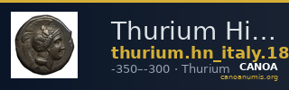 Thurium Historia Numorum Italy 1823-1824 — CANOA