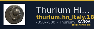 Thurium Historia Numorum Italy 1825-1831 — CANOA