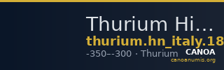 Thurium Historia Numorum Italy 1837 — CANOA