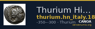 Thurium Historia Numorum Italy 1838-1839 — CANOA